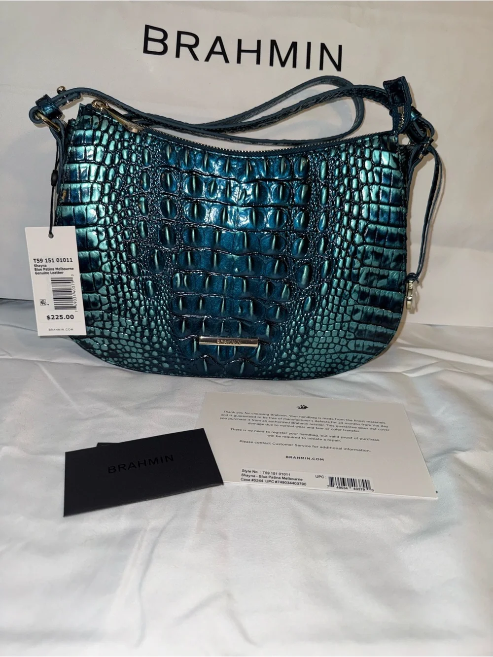 NWT Brahmin Shayna Blue Patina